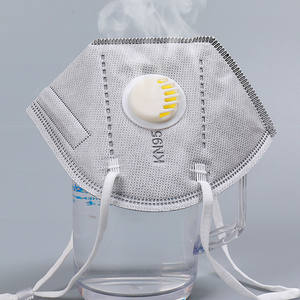 Masques faciaux <span class=keywords><strong>FFP2</strong></span> anti-poussière en charbon actif <span class=keywords><strong>noir</strong></span> 4 plis de haute qualité avec boucles pour la tête pour une vision claire - Product Image 2