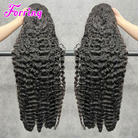 Perruques en cheveux humains vierges bruts indiens, vietnamiens, bouclés profonds birmans, alignés sur les cuticules, 15A, avec frontal en dentelle 13x6 sans colle, vente en gros