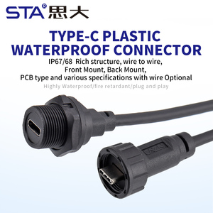 Conector USB-C 3.1 Tipo C Impermeable IP67, Conector de Aviación Hembra a Macho, Cable FPC, Adaptador de Montaje en Panel PCB <span class=keywords><strong>Doble</strong></span> Hembra - Product Image 6
