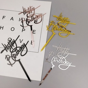 Gran oferta <span class=keywords><strong>de</strong></span> adornos acrílicos para pasteles, números decorativos <span class=keywords><strong>de</strong></span> feliz cumpleaños para fiestas, accesorios para pasteles - Product Image 2