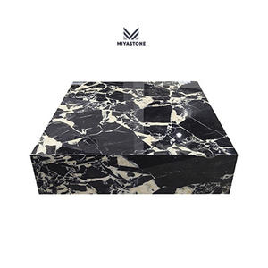 Table basse en marbre noir naturel Calacatta Bvlgari Table basse noire - Product Image 1