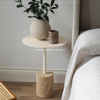 Table basse de luxe en travertin, forme carrée, design moderne, pour chambre à coucher