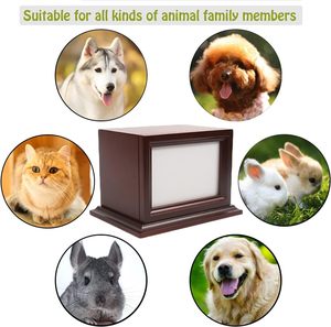 Urne commémorative en bois pour animaux de compagnie avec boîte photo pour cendres de chien ou de chat, cadeau de commémoration de perte, logo personnalisé - Product Image 6