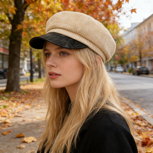 Béret et casquette de gavroche en jean octogonale rétro artistique pour <span class=keywords><strong>femme</strong></span> – <span class=keywords><strong>Chapeau</strong></span> décontracté respirant adapté au ski et aux quatre saisons - Product Image 1