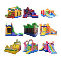 Château gonflable commercial en PVC avec toboggan pour enfants, idéal pour les fêtes en extérieur