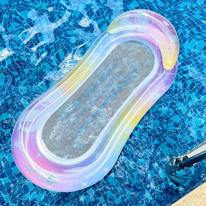 Matelas flottant gonflable sirène pour adultes avec filet, chaise longue épaissie, jouet aquatique, transat de piscine - Product Image 1