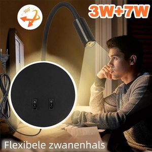 3W + 8W hiện đại dẫn đọc Tường Đèn cổ ngỗng bên cạnh đèn với 2.1A <span class=keywords><strong>USB</strong></span>/ Type-C sạc cổng cho phòng ngủ phòng khách trang trí nội thất - Product Image 4
