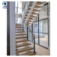 Escalier à poutres en acier au carbone moderne sur mesure pour maison, villa et appartement
