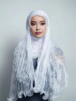 Nouveau Châle Scintillant en Gros Sharut – Voile d'été Léger et Respirant pour Femmes Musulmanes – Écharpe Hijab en Crêpe Bouclé Scintillant