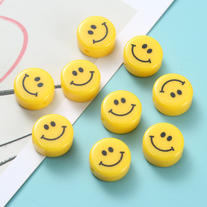 Cuentas Acrílicas Planas con Cara <span class=keywords><strong>Sonriente</strong></span> en Amarillo, de 6, 8, 10, 12, 14 y 16 mm, para la Fabricación de Pulseras y Collares - Product Image 5