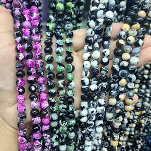 Ab0877 mới cầu vồng nhiều màu nhiều màu mã não đá quý hạt màu xanh lá cây màu xanh đỏ vàng lửa mã não hạt - Product Image 5