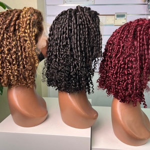 100% Human Hair 13*4 <b>Pixie</b> Two <b>Wig</b> Natural Black 99j Color Piano Color 14 Inch - Product Image 3