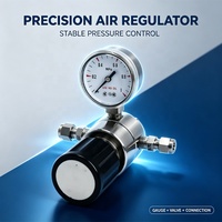 Vanne de régulation de gaz à diaphragme en acier inoxydable 316L avec manomètre, régulateur de gaz tropical antirouille pour conduite de gaz GPL et gaz de ville