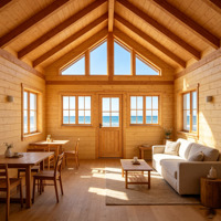 Maison en bois sur pilotis anti-corrosion pour complexe hôtelier insulaire, cabane de vacances avec vue panoramique sur la mer