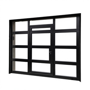 Portail pliant sectionnel pour <span class=keywords><strong>garage</strong></span> de villa, automatique, en verre, pour piétons, en alliage d'aluminium, anti-effraction, à vue complète, <span class=keywords><strong>avec</strong></span> petite <span class=keywords><strong>porte</strong></span> - Product Image 1
