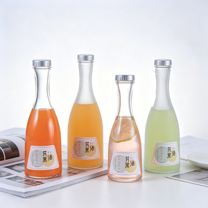 Bouteille en verre dépoli transparente fantaisie <span class=keywords><strong>de</strong></span> 250 ml, 375 ml, 500 ml avec bouchon <span class=keywords><strong>à</strong></span> vis métallique pour vin, liqueur, tequila, brandy - Vente en gros - Product Image 4