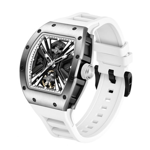 Montre Homme Mechanical <b>Watches</b> Custom Logo Hollow Out Barrel Automatic Skeleton <b>Watch</b> for Men - Product Image 5