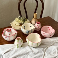 Support en céramique pour fouet à matcha, design cœur, pour la cérémonie du thé japonaise traditionnelle