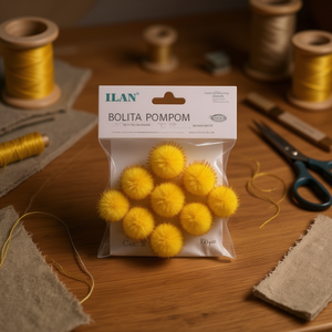 Ilan Bolita Pompom 1.5Cm Oro Decorazioni Artigianali - Product Image 2