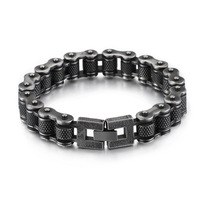 Resoul - Brazalete de Acero Inoxidable 316L Antideslustre para Hombre, Cadena Estilo Motociclista, Brazaletes de Acero Inoxidable, Cadena de Mano Hip Hop