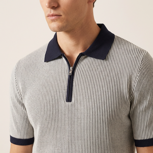 Maglione Polo da Uomo in Cotone a Maniche Corte, Maglieria Maschile, Maglione in Maglia di Cotone per Uomo - Product Image 4