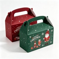 Boîte en papier biodégradable et recyclable personnalisée pour Noël, avec poignée, ceinture cadeau, emballage pour écharpes et chaussettes, vente en gros