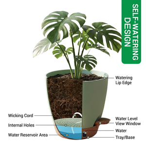 Macetas de Plástico Ligeras y Transpirables con Autorriego, Macetas <span class=keywords><strong>Colgantes</strong></span> de Plástico <span class=keywords><strong>para</strong></span> <span class=keywords><strong>Plantas</strong></span> de Jardín - Product Image 3