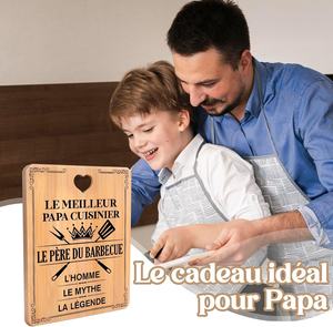 <span class=keywords><strong>Planche</strong></span> de service en bambou gravée au laser avec un trou en forme de cœur, meilleur <span class=keywords><strong>papa</strong></span> au monde, plateau en bois pour les amateurs de barbecue, cadeau - Product Image 3