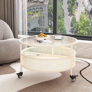 Moderno stile Casual crema puleggia in vetroresina popolare mobile tavolino da caffè per piccoli appartamenti mobili da soggiorno - Product Image 4