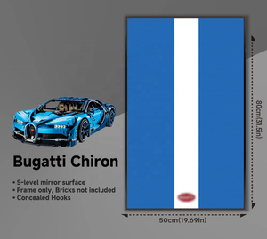 Vitrine murale en acrylique pour modèle de voiture <span class=keywords><strong>Bugatti</strong></span> <span class=keywords><strong>Chiron</strong></span> en blocs de construction 80x50cm, cadre miroir uniquement - Product Image 6