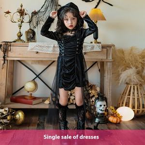 Disfraz de Halloween de <span class=keywords><strong>bruja</strong></span> gótica oscura para niños, disfraz de Cosplay de diablo pequeño para recreaciones de escenario - Product Image 6