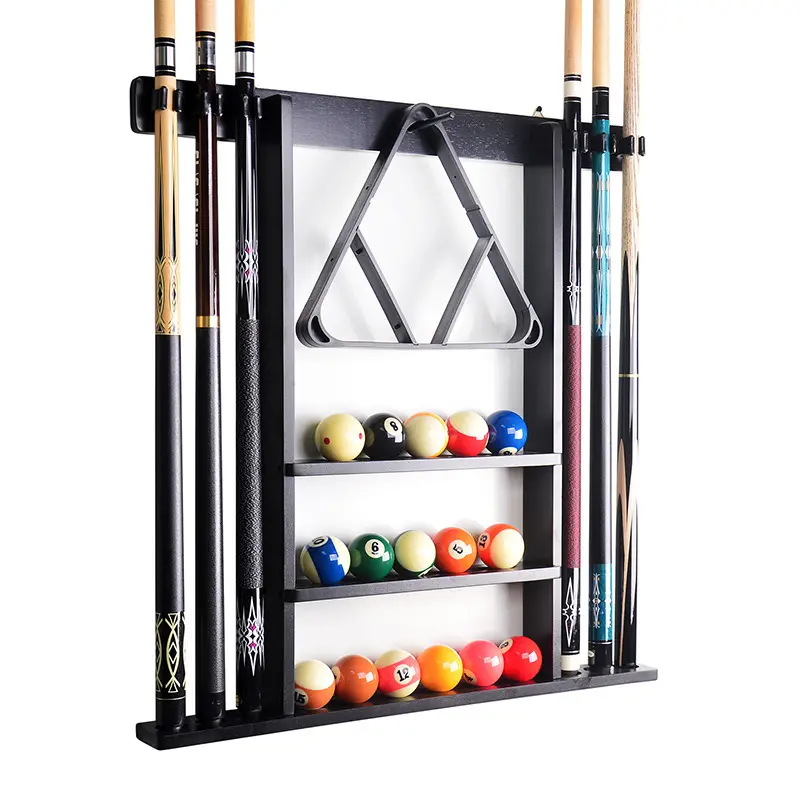 High-grade cue rack floor-standing solid wood billiard table cue rack 8-hole fan-shaped cue rack with scorer