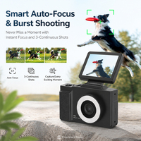 Cámara Vintage 1080P para Vlogs, 48MP, Autoenfoque, Pantalla IPS de 2.8 Pulgadas, Flash de Triple Color, MP3, 4 Juegos, Dispositivo para Estudiantes y Creadores