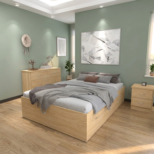 Hot Selling Modern 2254 Twin Wooden Panel Platform <b>Bed</b> Frame Customized Color Bedroom Furniture - Product Image 3
