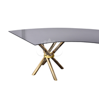Base de table à manger extensible en acier inoxydable de forme serpentine moderne pour tables de mariage, meubles de salle à manger
