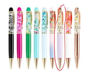 Grand stylo vide à corps épais, plaqué or rose, avec paillettes liquides 3D flottantes, pour DIY, tube géant vierge pour encre à l'huile - Product Image 3