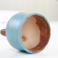 Pot Sukulen Mini Lucu Gaya Korea ZAKKA, Pot Jempol Keramik, Pot Sukulen Berwarna-warni Lukisan Tangan