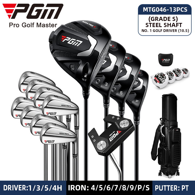 MTG046 Driver 10.5 S steel shaft 13pcs+golf bag Black