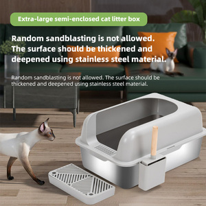 Không Gian Lớn Thông Minh Mèo Hộp Rác Thiết Kế Mới Hoàn Toàn Đóng Thép Không Gỉ Nhà Vệ Sinh Vật Liệu Nhựa 47L Công Suất Bàn Đạp Muỗng Bộ - Product Image 3