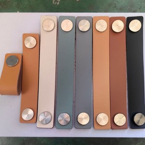 Simple Light Luxury Stainless Steel Furniture Handle Genuine Leather Invisible Anti-Collision Door Bedside Shoe Cabinet <b>Knobs</b> - Product Image 6
