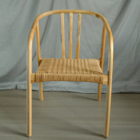 Chaise en corde tissée en bois massif de style européen Offre Spéciale de salon en bois massif
