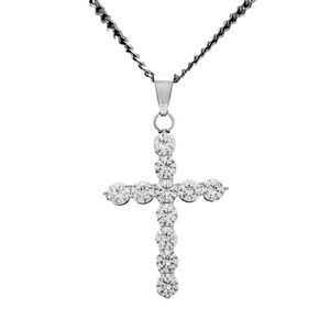 Hip Hop Men's Jewelry Copper Inlaid AAA Zircon <b>Cross</b> Pendant Personalized Versatile Necklace - Product Image 5