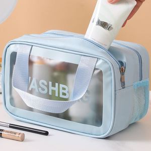 HANFEIZI Bolsa Organizadora de Maquillaje Grande y Portátil para Mujer, Neceser de Viaje Versátil con Cierre de Cremallera, Asa Suave de Cuero PU, Lavable - Product Image 5