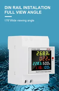 ZYD52-2066din Rail AC Monitor 220V 380V 100A Voltage Current Power Factor Active KWH Electric Energy Frequency Meter VOLT AMP