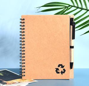 2026 Trending Products Supplier Student Loose Leaf Kraft Paper Coil Recycled Hand <b>Book</b> Ballpoint Pen Promotional Notebook Gift - Product Image 4