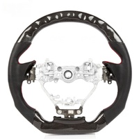 Volant personnalisé en fibre de carbone véritable avec LED de vitesse et compte-tours pour Lexus IS NX GS ES 2014-2020, fond plat, 3 boutons