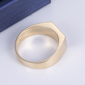 Bague en or jaune 14 carats pour homme MSR-692, minimaliste, pour tous les jours, avec diamant de laboratoire. - Product Image 3