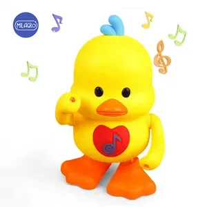 CHACHI TOYS Kids Party Gift Set Baby Musical Walking Electric Dancing Duck Toy With Music And Led Light