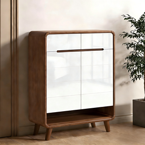 Armoire à <span class=keywords><strong>chaussures</strong></span> moderne en bois massif, grande capacité, multi-niveaux, gain de place, durable, avec tiroir pour l'entrée, le couloir, le rangement - Product Image 3