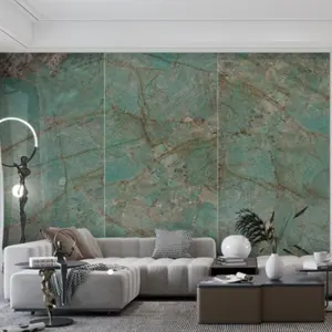 Mármore artificial verde aparência grande painel sinterizado pedra 1200x2400mm